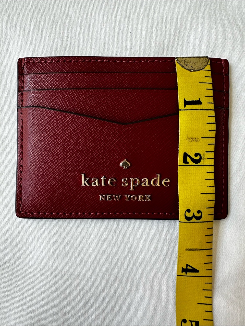 Kate Spade Staci Small Slim Leather Cardholder in Cherrywood Red - Picture 3 of 5
